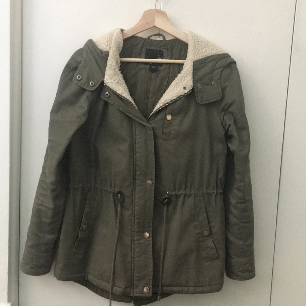 Military green coat